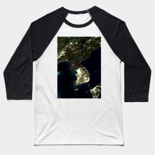 Korea at night, satellite image (C004/4096) Baseball T-Shirt